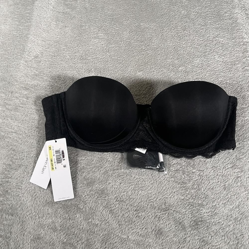 Calvin Klein Bra Womens 36B Black Seductive Comfort Strapless Multiway Lift